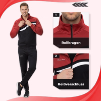 Rot Trainingsjacke für Herren mit Rollkragen und Frontreißverschluss