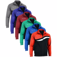 Alle Farben – Vorderansicht der Herren-Sportjacke in Rot mit atmungsaktivem Material, modernem, sportlichem Schnitt und langen Ärmeln mit elastischen Bündchen – ideal für Laufen, Fußball oder Fitness. Jetzt shoppen!
