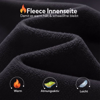 Close-up of the STRIKER pants: The fleece lining keeps you warm, wicks away sweat, is breathable, and lightweight.