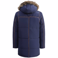 Discover the perfect blend of fashion and function with Men's Down Jacket. This jacket features sewn-on leather stripes, a detachable faux fur hood, and practical pockets. Designed for winter comfort and style by German Wear.