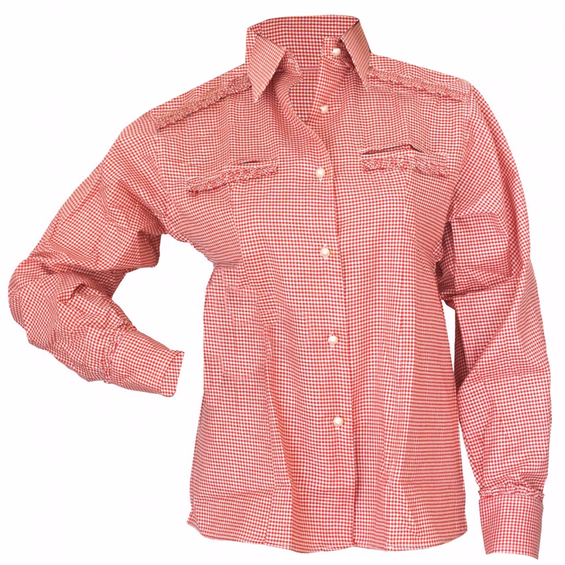 Bavarian Long Sleeve Traditional Blouse in 5 Colors – Ruffles and Pearl Button