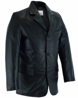 Men's leather blazer Leather jacket made to measure Stand out with a stylish Men's Leather Blazer. Featuring a button-up front, and multiple pockets, and is made from the finest lamb nappa leather. Designed and manufactured by German Wear. It is perfect for going out in the evening.