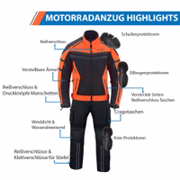 BULLDT Motorrad-Textilanzug für Herren BULLDT Herren Motorrad Textil Neon Orange Anzug mit robustem Cordura Material, atmungsaktiven Mesh Panels, CE Schutzprotektoren, reflektierenden Details und sicheren Reißverschlusstaschen jetzt bestellen