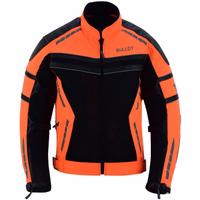 BULLDT Motorrad-Textilanzug für Herren Vorderansicht der BULLDT Herren Motorrad Textil Neon Orange Jacke gefertigt aus Cordura mit Mesh Einsätzen, CE Protektoren, reflektierenden Details und ergonomischer Taillenanpassung online bestellen