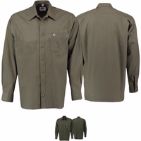 Men's Tract Green Traditional Trachten Hunting Shirt Front and rear view of Men's Traditional Trachten Hunting Shirt Breathable Long Sleeve Lederhose Shirt in Tract Green Comfortable Classic Design Ideal for Outdoor Wear Buy Quality Hunting Shirt Online