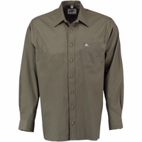 Men's Tract Green Traditional Trachten Hunting Shirt Front view of Men's Trachten Shirt in Tract Green Breathable Premium Long Sleeve Traditional Shirt with Adjustable Sleeves Lightweight Design and Breast Pockets Stylish Classic Hunting Shirt Buy Online Now