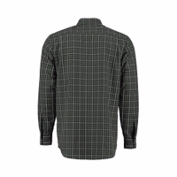 Herren-Jagdhemd in Dunkelblau Werfen Sie einen Blick auf die Rückseite unseres dunkelgrünen Jagdhemdes mit einzigartigem Haifischkragen und klassischem Button-Down-Design. Mit geknöpften Ärmeln und bequemem Langarmstil bietet dieses Hemd sowohl Komfort als auch Vielseitigkeit für den A