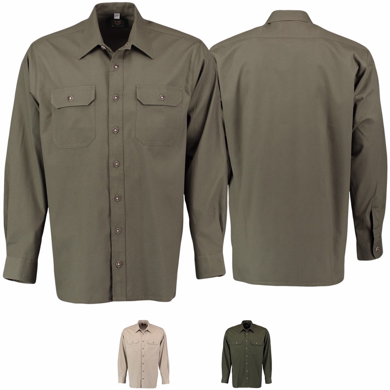 Men's Lederhosen Hunting Shirt Front and Back View Dark Green Checkered Trachten Hunting Shirt Soft Cotton Breathable Comfortable Outdoor Button Up Shirt with Button Cuffs and Kent Collar Ideal for Lederhosen Outfits Buy Now