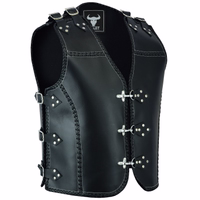 Ride with confidence in a Motorcycle Vest For menGW695. Crafted from soft premium cowhide leather, it exudes quality &style. Designed with your comfort in mind, it's lined with high-quality cotton denim fabric for added luxury. Free Return Worldwide