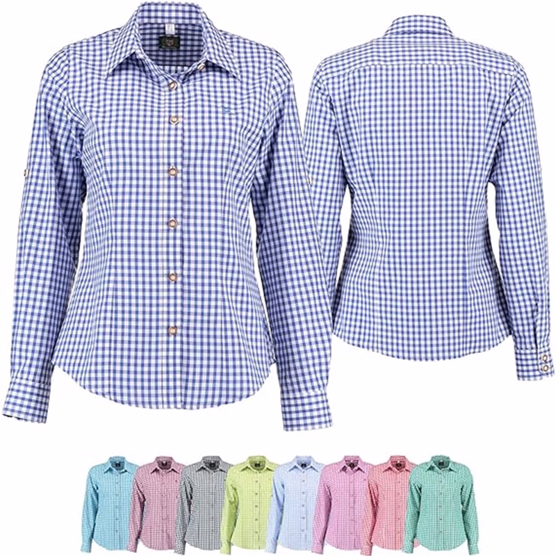 Trachten Blouse for Trachten lederhosen blouse Trachten fashion checkered