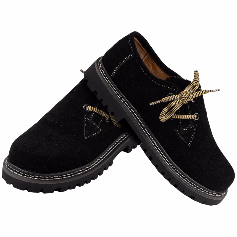 Haferlschuhe für Jungen und Mädchen Premium bayerische Kinder-Lederschuhe – seitlich geschnürte Haferl-Schuhe aus hochwertigem Rindsleder, traditionelle deutsche Trachtenmode, elegant und langlebig für Kinder.