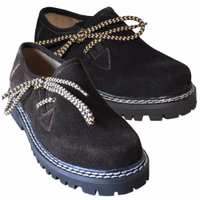 Haferlschuhe für Jungen und Mädchen Premium bayerische Kinder-Lederschuhe – seitlich geschnürte Haferl-Schuhe aus hochwertigem Rindsleder, traditionelle deutsche Trachtenmode, elegant und langlebig für Kinder.