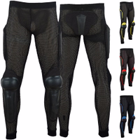 Motorradschutzhose Front- und Rückansicht der schwarzen Motorrad-Schutzhose, entworfen für Motocross- und BMX-Fahrer, mit Knie-, Hüft- und Oberschenkelschützern, atmungsaktivem Mesh und elastischem Bund – jetzt online sichern!