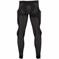 Motorradschutzhose Rückansicht der schwarzen Motorrad-Schutzhose aus robustem, atmungsaktivem Material, mit gepolsterten Hüft- und Oberschenkelschützern – sorgt für Komfort, Halt und Aufprallschutz. Jetzt online kaufen!