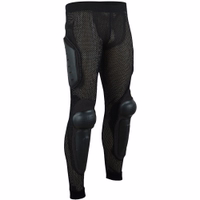 Motorradschutzhose Seitenansicht der schwarzen Motorrad-Schutzhose aus Polyester-Elasthan-Mix, mit schlanker Schutzausstattung, gepunktetem Mesh-Muster und sicherem Sitz – ideal für Sportfahrer. Jetzt online kaufen!