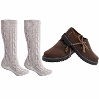 Herren Bayerische Trachtenschuhe mit Socken Dunkelbraune bayerische Traditionsschuhe mit Socken, handgefertigte Wildleder-Brogues mit 40 cm kurzen Socken, handgesticktes Flechtmuster, runde Zehenkappe – bequem, ideal fürs Oktoberfest, authentische deutsche Tracht. Jetzt online kaufen!