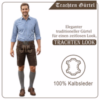 Traditioneller Herren-Ledergürtel Traditioneller Herren-Ledergürtel in Dunkelbraun mit Metallschnalle