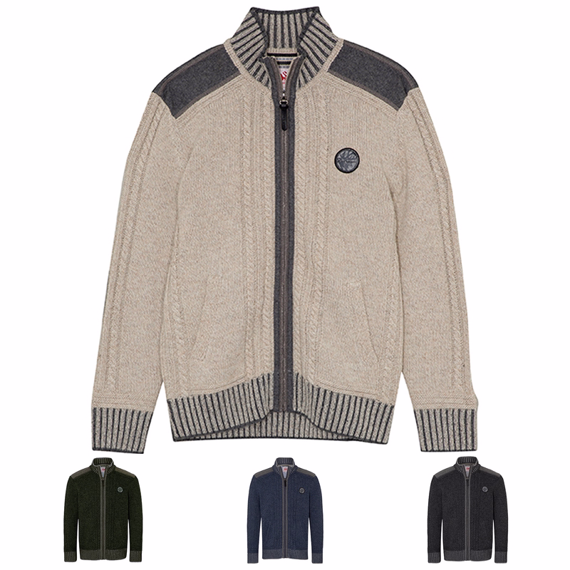 Erato Herren Trachten Wolljanker Strickjacke Jacke Trachtenjacke aus Schurwolle