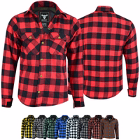 Vorder- und Rückansicht des BIGXXL Herren-Motorradshirts in Rot mit Aramidfaser & DuPont™ Kevlar, CE-Protektoren, atmungsaktivem Design, verstellbaren Bündchen und durchgehendem Reißverschluss für Komfort und Sicherheit.