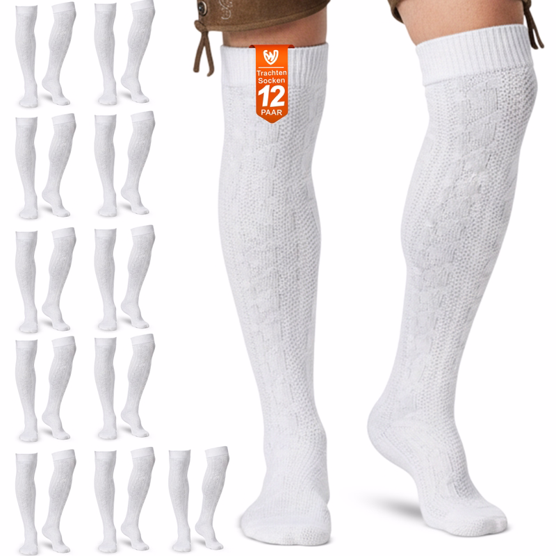 12er Pack Trachtenstrümpfe Lange Trachtensocken Strümpfe Socken 70cm