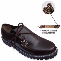 Bayerische traditionelle schwarze Haferlschuhe aus Leder für Herren Herren dunkelbraune bayerische Haferlschuhe, handgefertigt aus echtem Rindsleder, seitlich geschnürt, Glattleder, inkl. 1 zusätzlichem Schnürsenkelpaar. Bequem und langlebig – jetzt authentische bayerische Trachtenschuhe sichern.