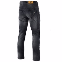 BULLDT Herren-Motorradjeans Rückansicht der BULLDT Herren Motorradjeans Schwarz mit verstärktem Sitz, Schutzpolstern und praktischen Gesäßtaschen die Alltagstauglichkeit mit Schutz und Stil verbinden jetzt bestellen