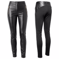 Damen Lederleggings Damen Echtlederhose im Doppelpack – Lamm-Nappaleder, schwarze Lederleggings mit Elasthan für Komfort und Flexibilität, stilvolle und langlebige Lederhosen für Damen
