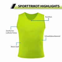 OMKA Trainings-Sportleibchen Die OMKA Trainingssport gelben Leibchen bestehen aus atmungsaktivem Mikropolyester, elastischer stabiler Passform und optimaler Belüftung für Kinder und Erwachsene beim Fußball, Handball und Basketball. Online kaufen.