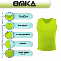 OMKA Trainings-Sportleibchen Merkmale der OMKA Trainingssport gelben Leibchen: weicher Mikropolyester, Rundhalsausschnitt, ärmelloses Design und leichtes Air-Mesh für Komfort und Leistung. Jetzt holen.