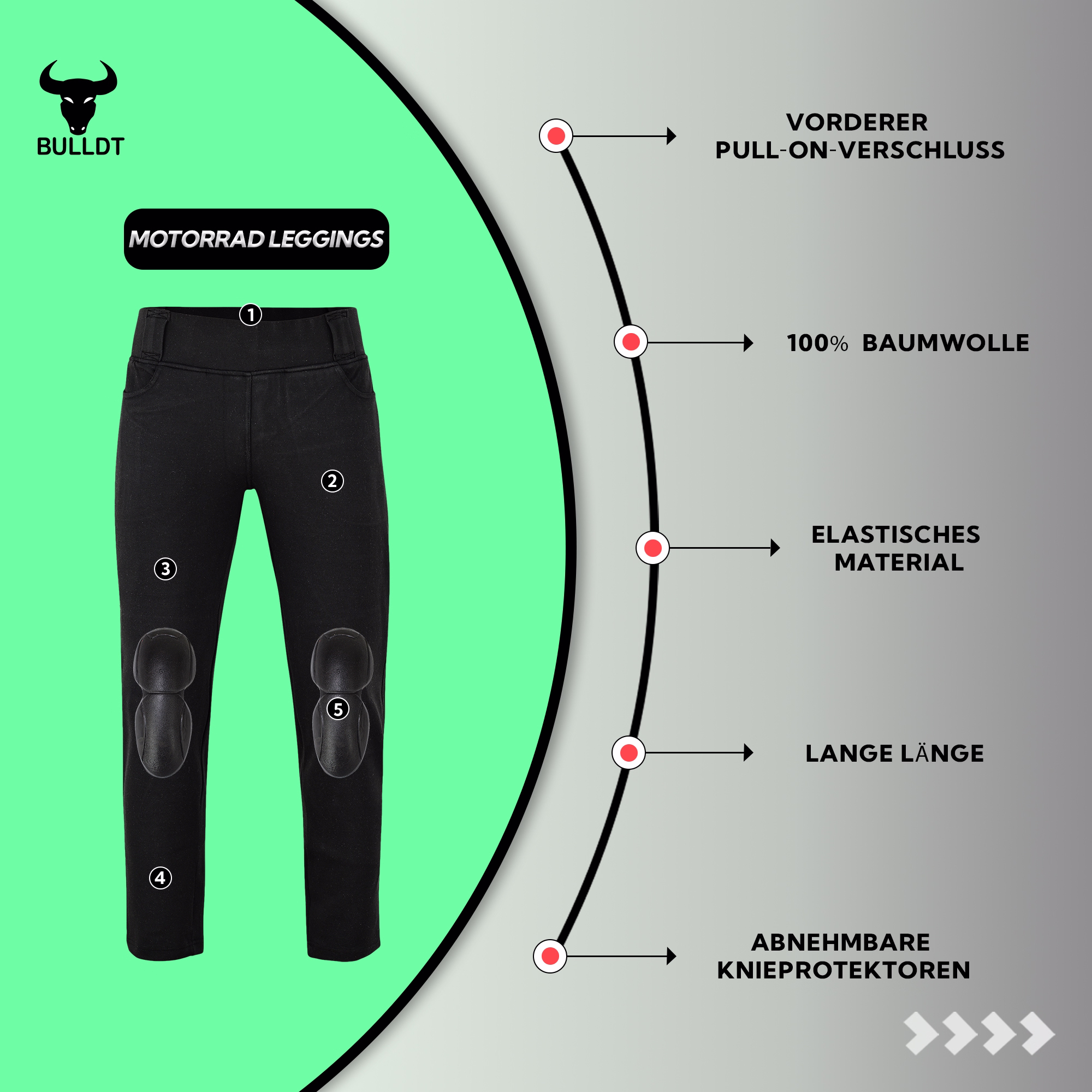 Die BULLDT Damen Motorradschutzhose Schwarz mit Kevlar Futter, Gürtelschlaufe, Oberschenkeltasche und herausnehmbaren Protektoren für Komfort, Haltbarkeit und Design Jetzt kaufen