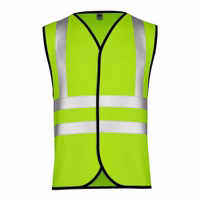 OMKA Sicherheitsweste, 4er-Pack Neongrün Sicherheitsweste mit reflektierenden silbernen Streifen, von vorne dargestellt.