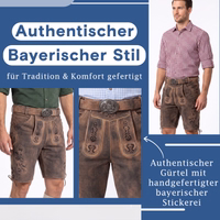 Bayerische Herrenlederhose mit traditionellem Gürtel 4th-1721086417-GW722-Bayerische-Hose-mit-traditionellem-Guertel--authentische-Trachtenbekleidung-fuer-Herren--traditionelle-Lederhose-mit-aufwendiger-Stickerei--bayerische-knielange-.jpg
