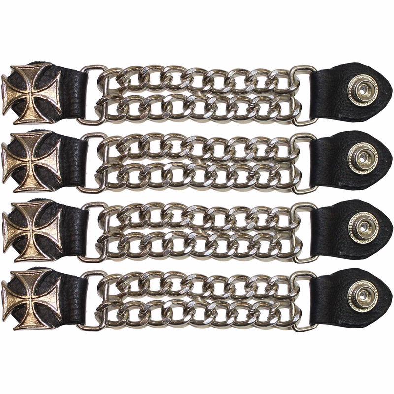 Motorcycle chopper biker vest chain EXTENDER chain extension with metal chains