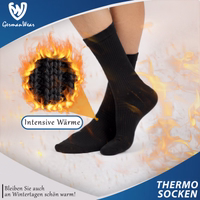Packaging of thermal socks with German text “Intensive Warmth” visible