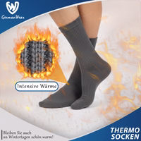 Packaging of thermal socks with German text “Intensive Warmth” visible