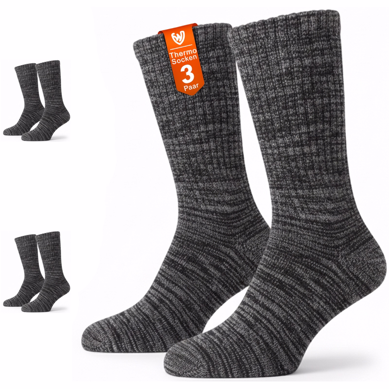 Blended Winter Thermal 3-Pack Breathable Comfortable Durable Blue Socks 3 pairs of thermal socks in one package, text “Thermal Socks – 3 Pairs” visible