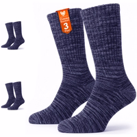 Thermo-Wintersocken im 3er-Pack, atmungsaktiv, bequem, strapazierfähig, blau 3-Paar Thermosocken in einer Verpackung, Text 'Thermosocken 3 Paar' sichtbar