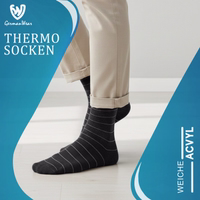 GermanWear label on thermal socks, product packaging partially visible