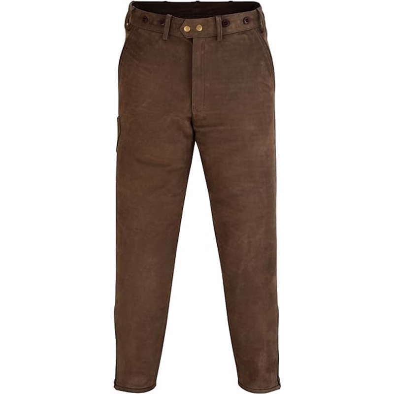 Traditionelle Jagd-Nubuklederhose Die Jagdhose in Jagdgrün aus Premium-Büffelleder mit Gürtelösen, Seitentaschen und Reißverschluss am Bein – Komfort, Funktionalität und Langlebigkeit für Abenteuer. Jetzt kaufen!