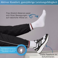 3er-Pack Sportsocken mit hohem Schaft, weiße Baumwollsocken für Laufen Sportsocken mit deutschem text auf der verpackung, elastisches material und glatte innenseite sichtbar