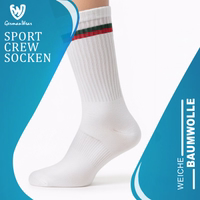 6er-Pack Sportsocken mit hohem Schaft, weiße Baumwollsocken für Laufen Germanwear label auf sport crew socken aus baumwolle, geeignet für training, fitness und laufen