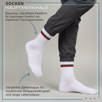 6er-Pack Sportsocken mit hohem Schaft, weiße Baumwollsocken für Laufen Sport crew socken mit verstärkter zehenkappe, gepolsterter sohle und stabiler verarbeitung