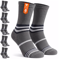 6er-Pack dünne Sportsocken aus Baumwolle in Charcoal– ideal für Laufen, Fitness und den Alltag 6 Paar leichte Sportsocken in einer Packung mit sichtbarem Text „Wintersocken 6 Paar“
