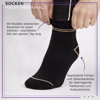 3er-Pack dünne Sportsocken, schwarz, aus atmungsaktiver Baumwolle – ideal für Laufen, Fitness, Training und alle aktiven Workouts Sportsocken mit gepolsterter ferse und zehen, elastisches bündchen für sicheren halt bei