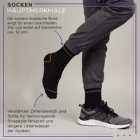 3er-Pack dünne Sportsocken, schwarz, aus atmungsaktiver Baumwolle – ideal für Laufen, Fitness, Training und alle aktiven Workouts Viertelhohe sportsocken mit verstärkter zehenkappe und sohle, rutschfester sitz