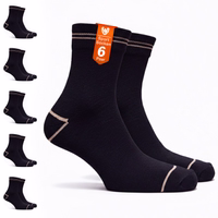 6er-Pack dünne Sportsocken, schwarz, aus atmungsaktiver Baumwolle – ideal für Laufen, Fitness, Training und alle aktiven Workouts Verpackung mit 6 paar sportsocken aus atmungsaktiver baumwolle, geeignet für training