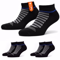 3er-Pack kurze Sport-Knöchelsocken – schwarze kurze Sportsocken für Laufen, Fitnessstudio oder den Alltag Verpackung mit 3 paar unisex sport-knöchelsocken aus baumwolle, knöchellanges design mit sportlichem look