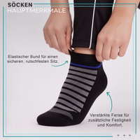 3er-Pack kurze Sport-Knöchelsocken – schwarze kurze Sportsocken für Laufen, Fitnessstudio oder den Alltag sport-knöchelsocken mit sichtbarem elastischem bund und verstärkter ferse im knöchellangen schnitt