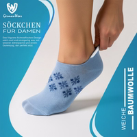 3er-Pack Damen Fancy Knöchelsocken in, aus Baumwolle Damen-Knöchelsocken mit Schneeflocken-Design, flach liegend