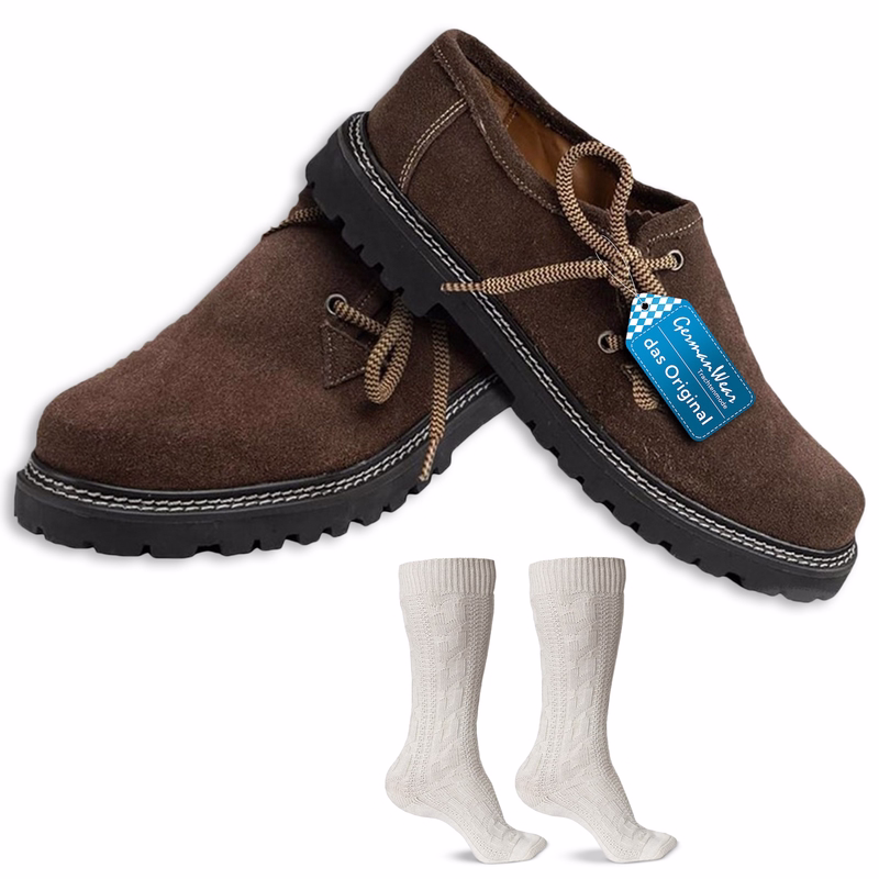 Trachtenschuhe +Trachtensocken Set Haferlschuhe wildleder mit socken 40cm